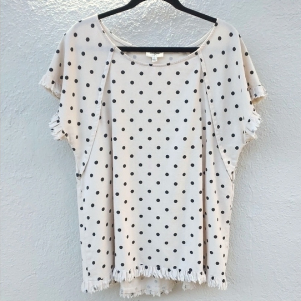 ⚜️ Umgee Cream Polka Dot Fringe Top
